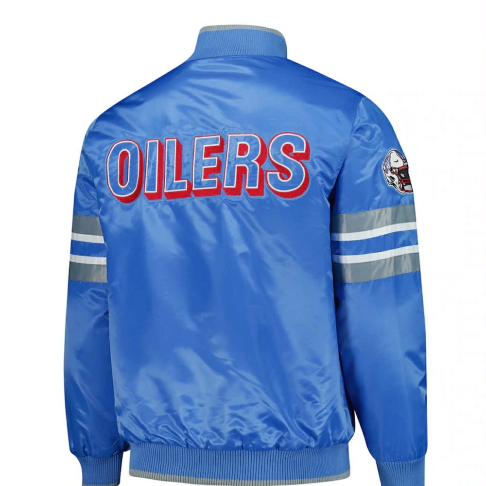 Brand New!!!!!  STARTER Blue Oilers Bomber Jacket